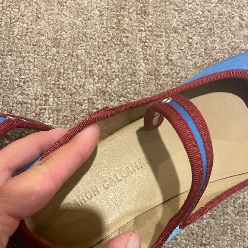 Caron Callahan Blue and Red Flats - Picture 3 of 5